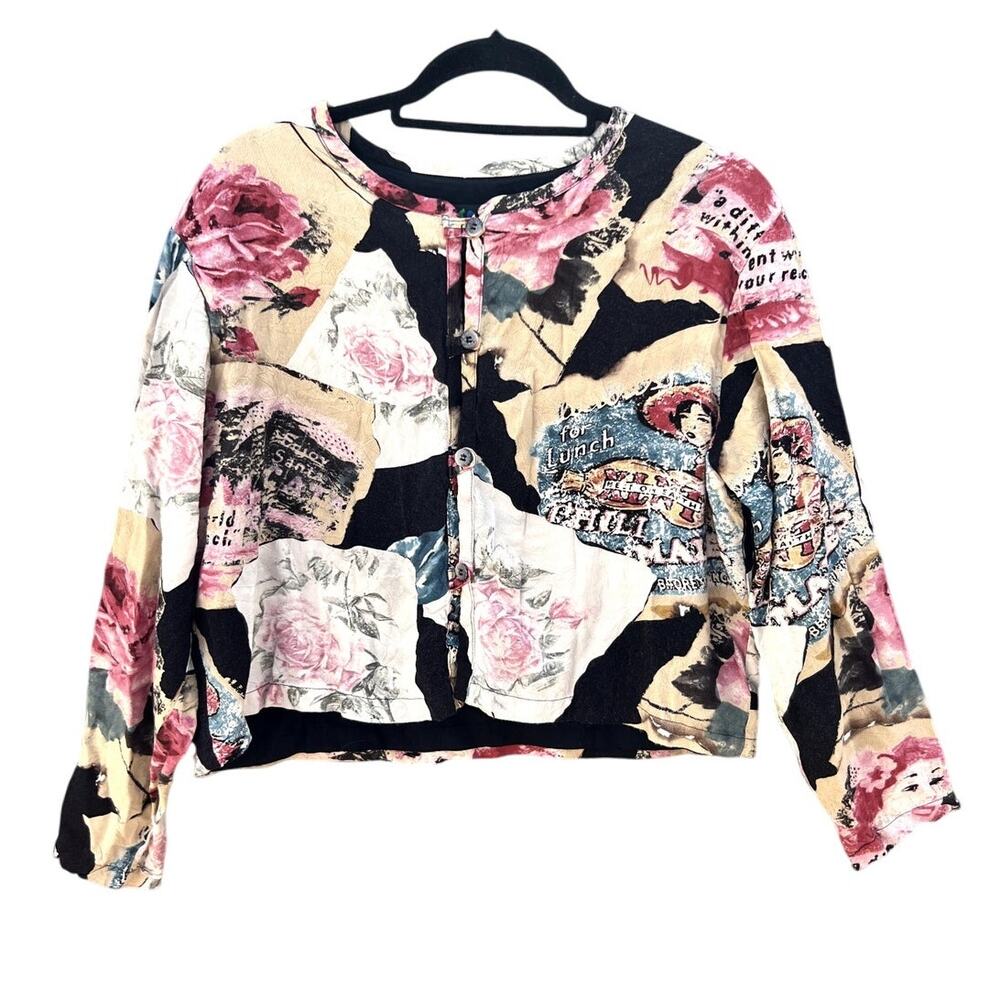 Jams World | Vintage Rare Aloha Cropped Jacket Floral Nostalgia Design Women's L